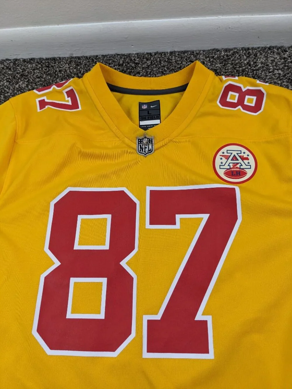 Travis Kelce Kansas City Chiefs Jersey Nike On Field Yellow Youth Boys Large